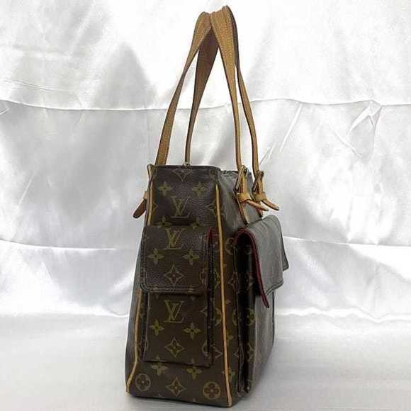 LOUIS VUITTON Tote Bag M51162 Brown Beige Monogram Canvas Tanned Leather - Picture 2 of 10